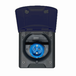 Fawo Black Flush Mains 240v Inlet with Magnetic Lock